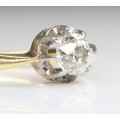 vechi inel solitaire, diamant natural 0.48 ct. Franta cca. 1900